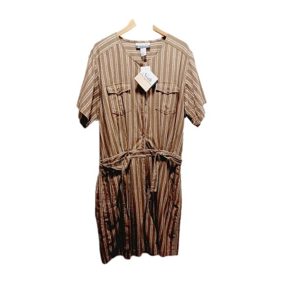 Silk Exchange 100% Silk Washable Silk Striped Romper  Women's Size 24 - Picture 1 of 13